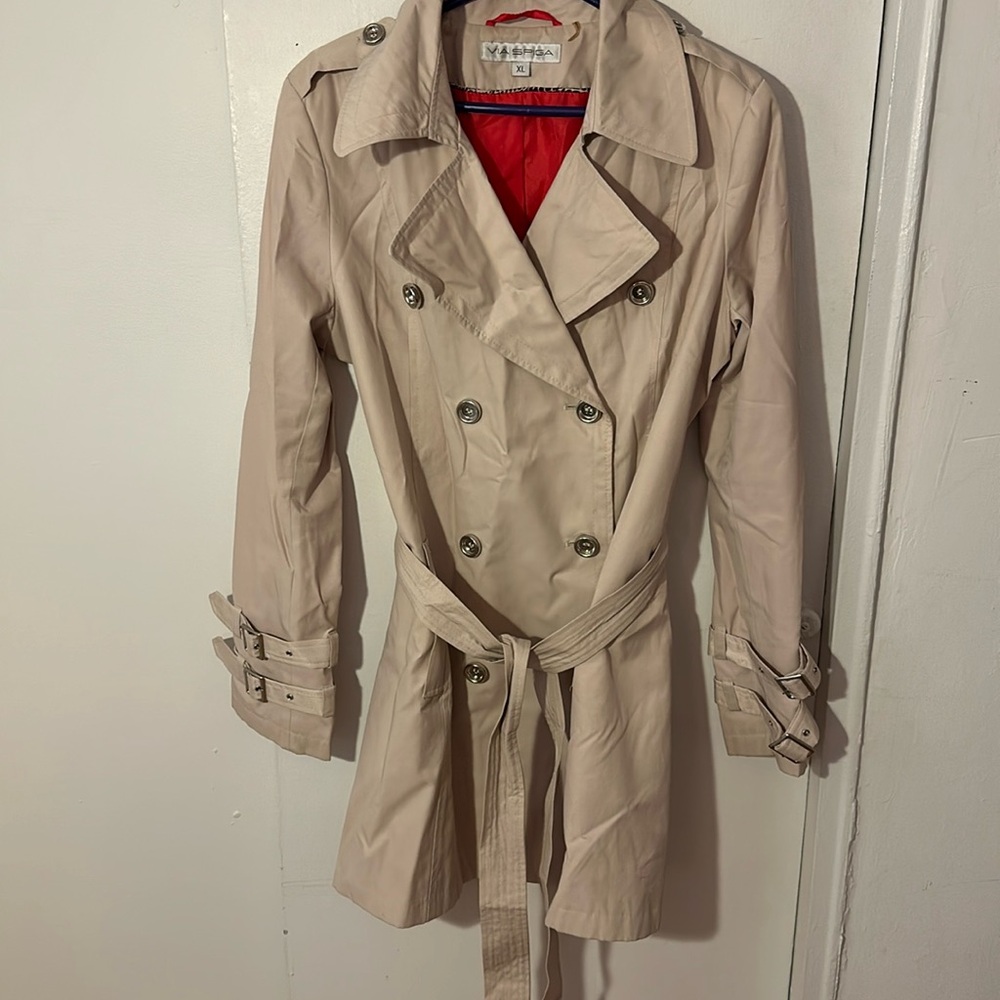 Via Spiga beige trench with silver buttons